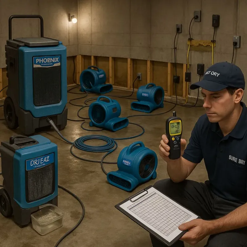 Structural Drying and Dehumidification process in Bucks County, PA